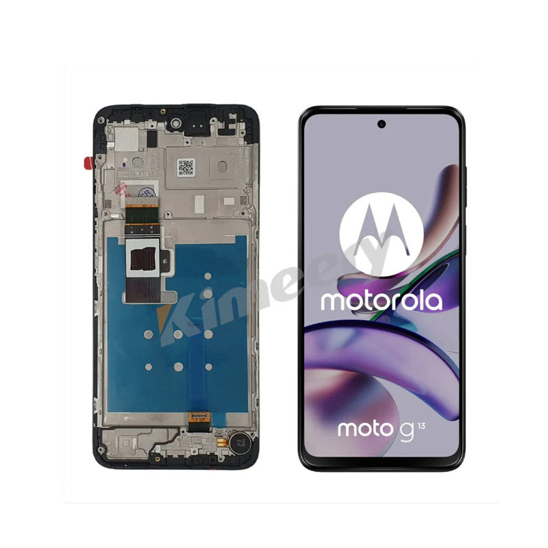 Pantalla LCD digitalizadora de pantalla táctil con marco para Motorola Moto G13