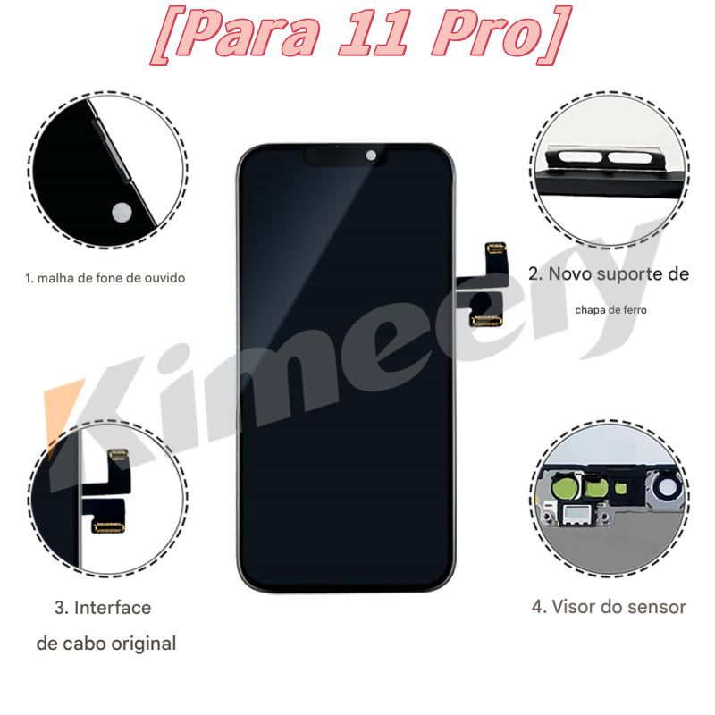 Substituição de tela de telefone HD+ VIVID Troca CI para iPhone 11 Pro