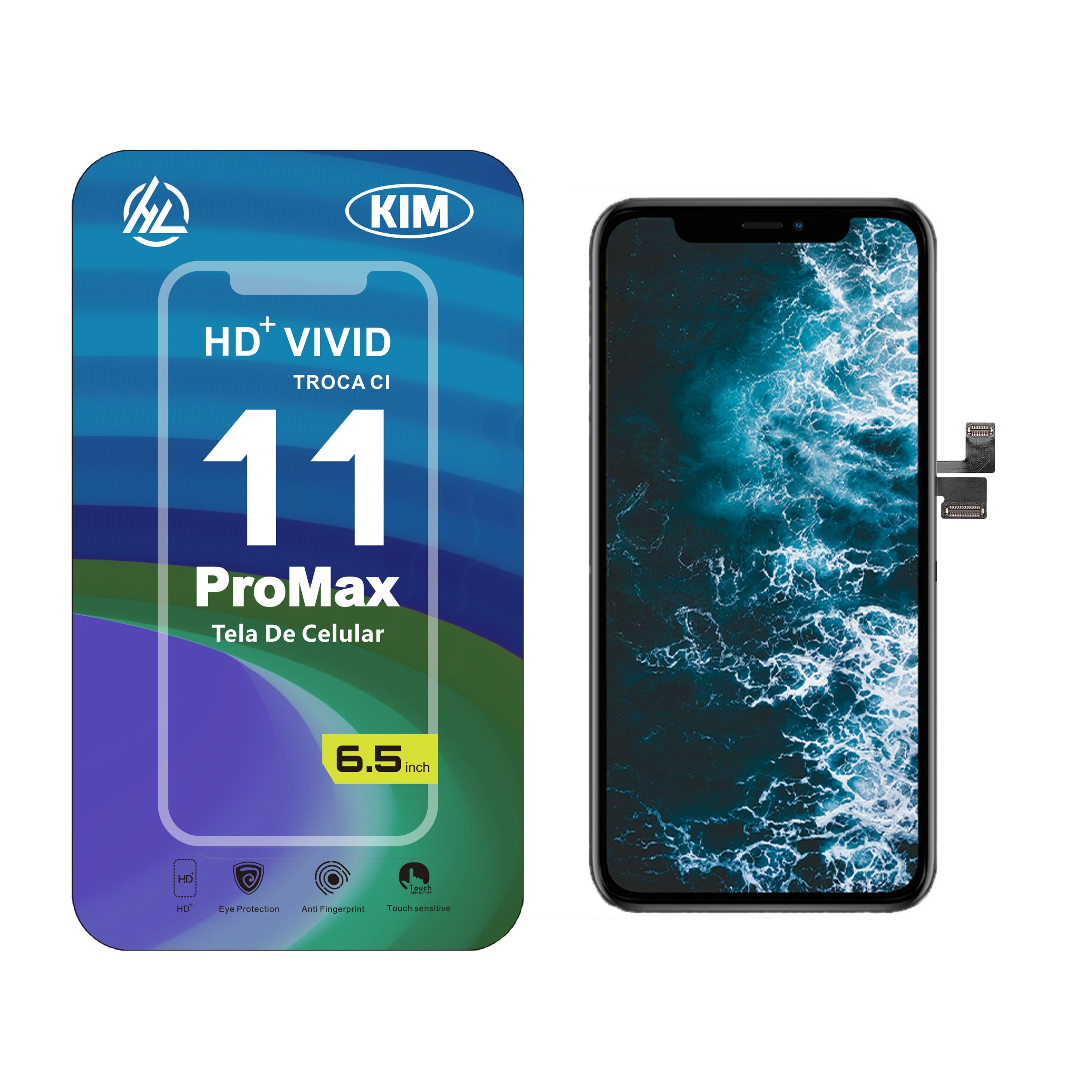Substituição de tela de telefone HD+ VIVID Troca CI para iPhone 11 Pro Max