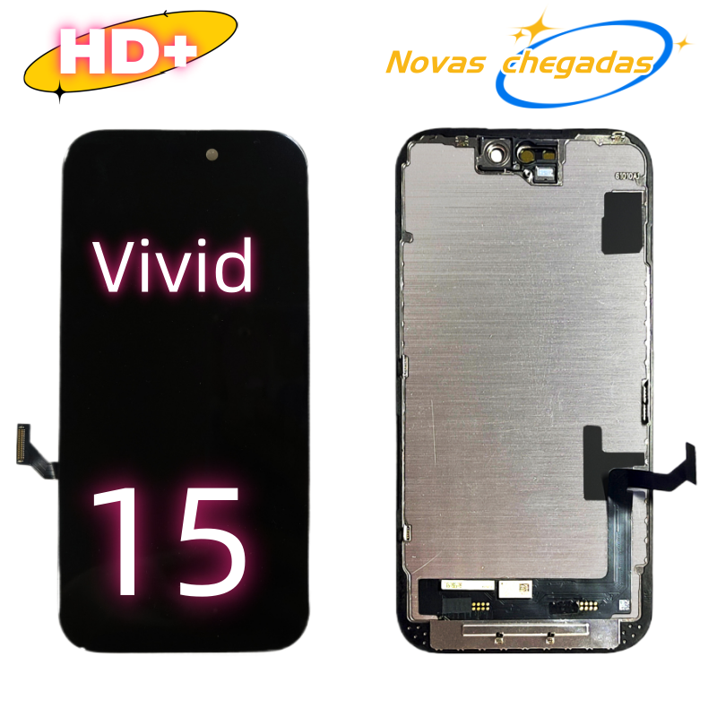 Substituição de tela de telefone HD+ VIVID para iPhone 15