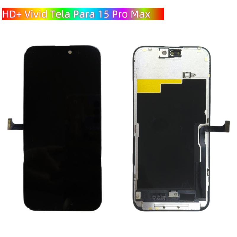 Substituição de tela de telefone HD+ VIVID para iPhone 15 Pro Max