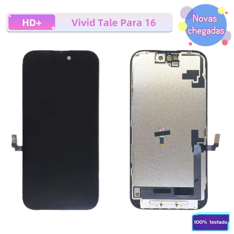 Substituição de tela de telefone HD+ VIVID para iPhone 16