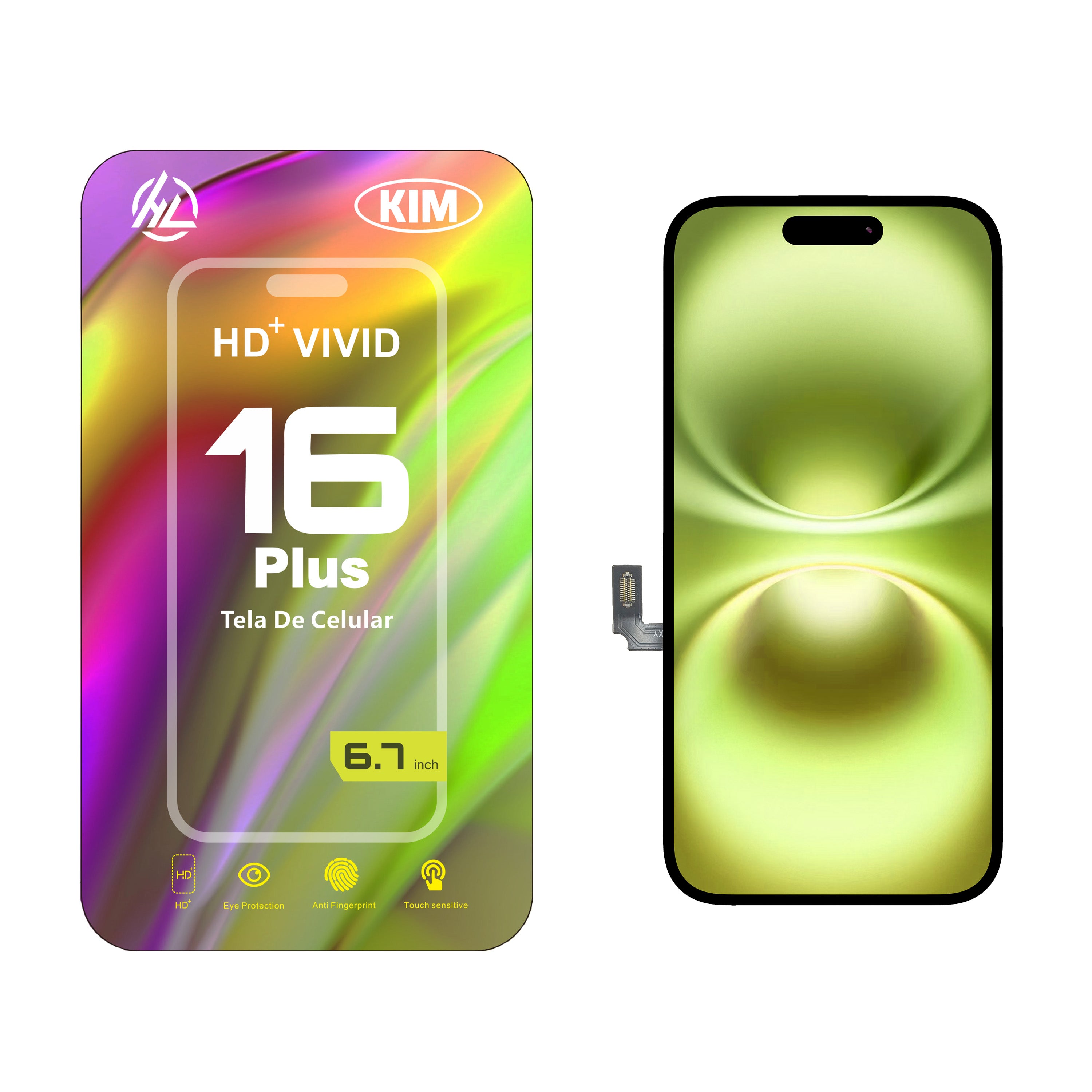 Substituição de tela de telefone HD+ VIVID para iPhone 16 Plus