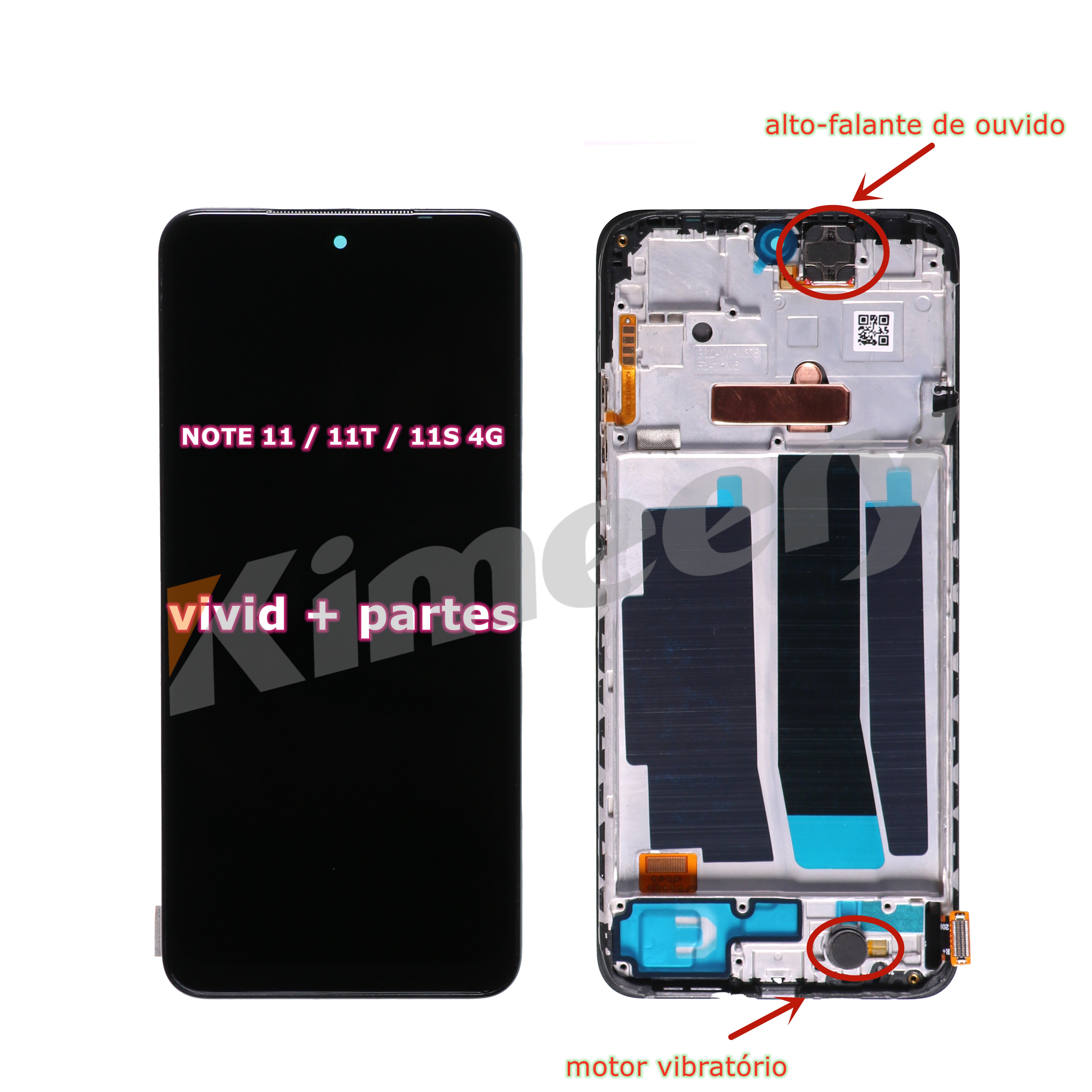 VIVID LCD Assembly Screen Replacement With Frame With Parts Compatible for Xiaomi Redmi Note 11 / Note 11S 4G / 11T