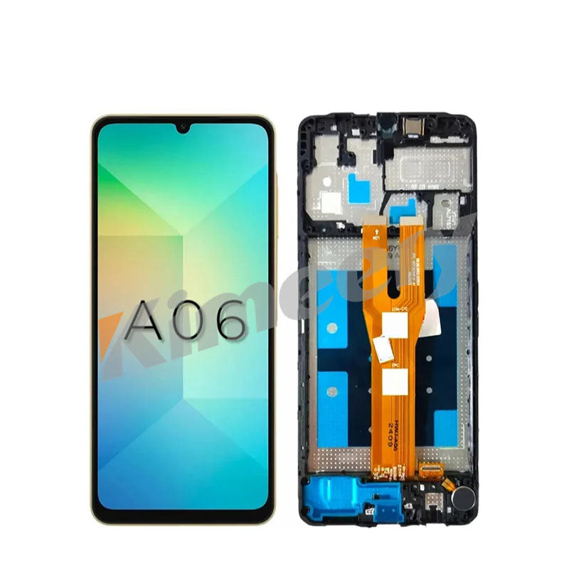 Conjunto de tela LCD com moldura e peças compatíveis com Samsung Galaxy A06