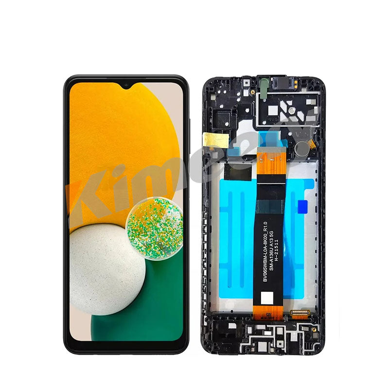 Conjunto de tela LCD com moldura e peças compatíveis com Samsung Galaxy A13 5G A136