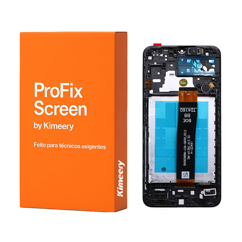 Conjunto de tela LCD com moldura e peças compatíveis com Samsung Galaxy A13 5G A136