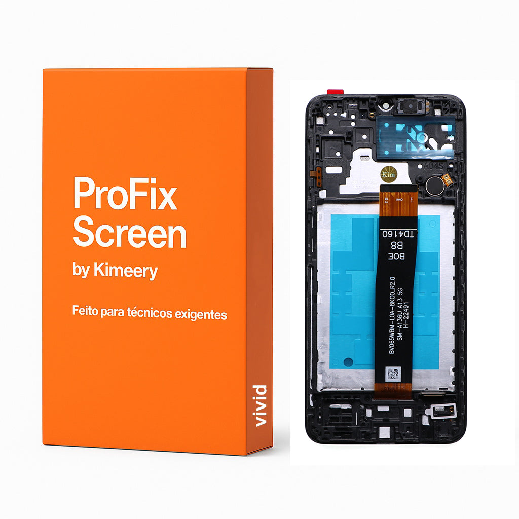 LCD screen assembly with frame and parts compatible with Samsung Galaxy A13 5G A136