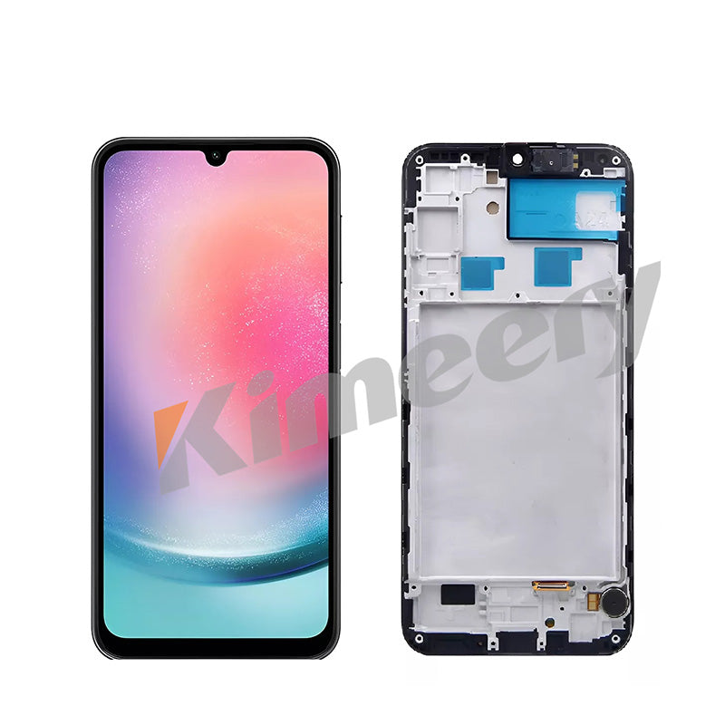 Conjunto de tela LCD com moldura e peças compatíveis com Samsung Galaxy A24 4G