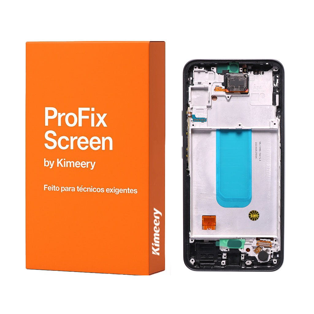 Tela frontal OLED com moldura e peças compatíveis para Samsung Galaxy A34 5G