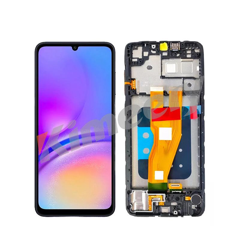 Conjunto de tela LCD com moldura e peças compatíveis com Samsung Galaxy A05