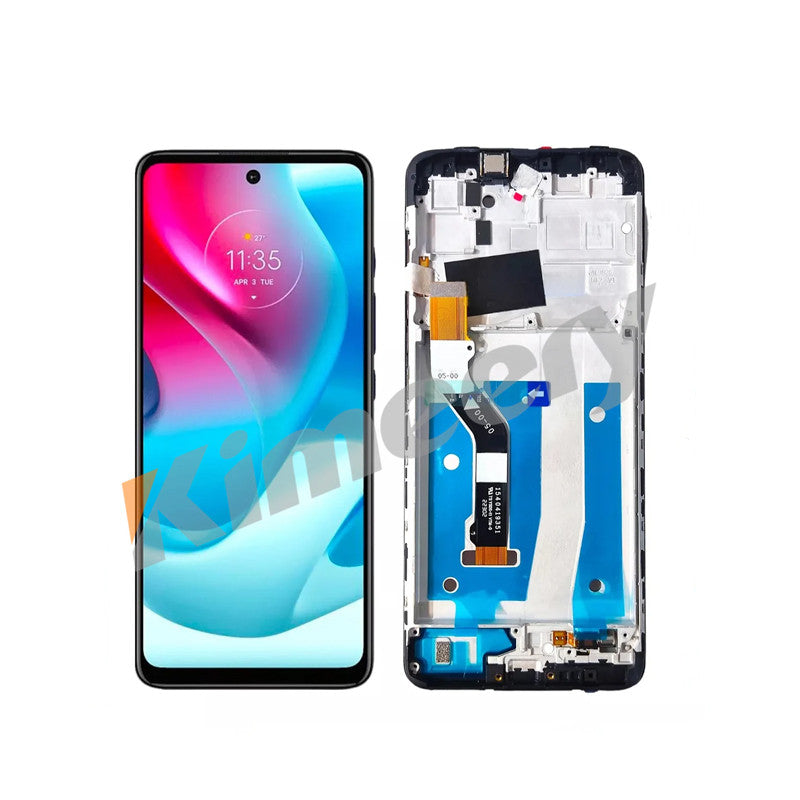 LCD Screen Digitizer Touch Screen Assembly With Frame With Parts for Motorola Moto G60S