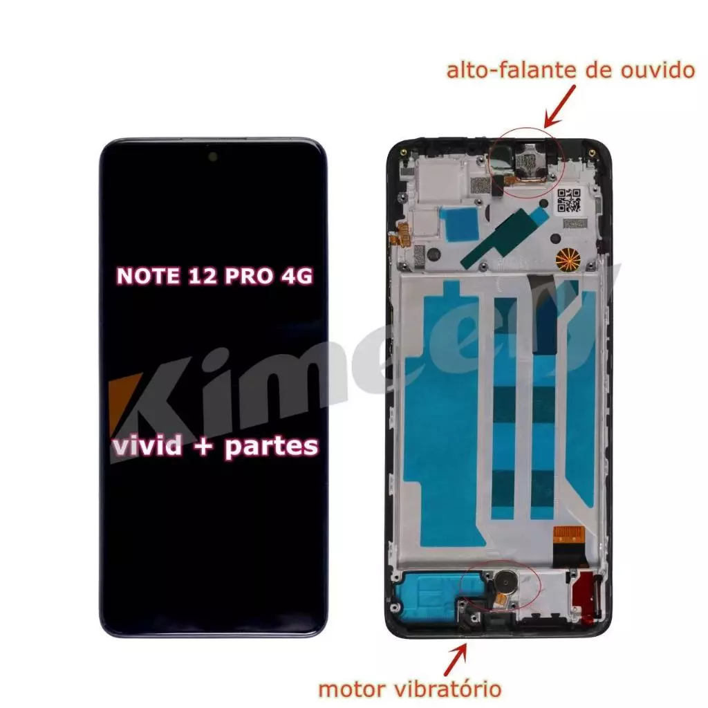 Tela Redmi Note 12 Pro 4G Vivid Com Aro E Pecas 6.67'' Nacional Incell