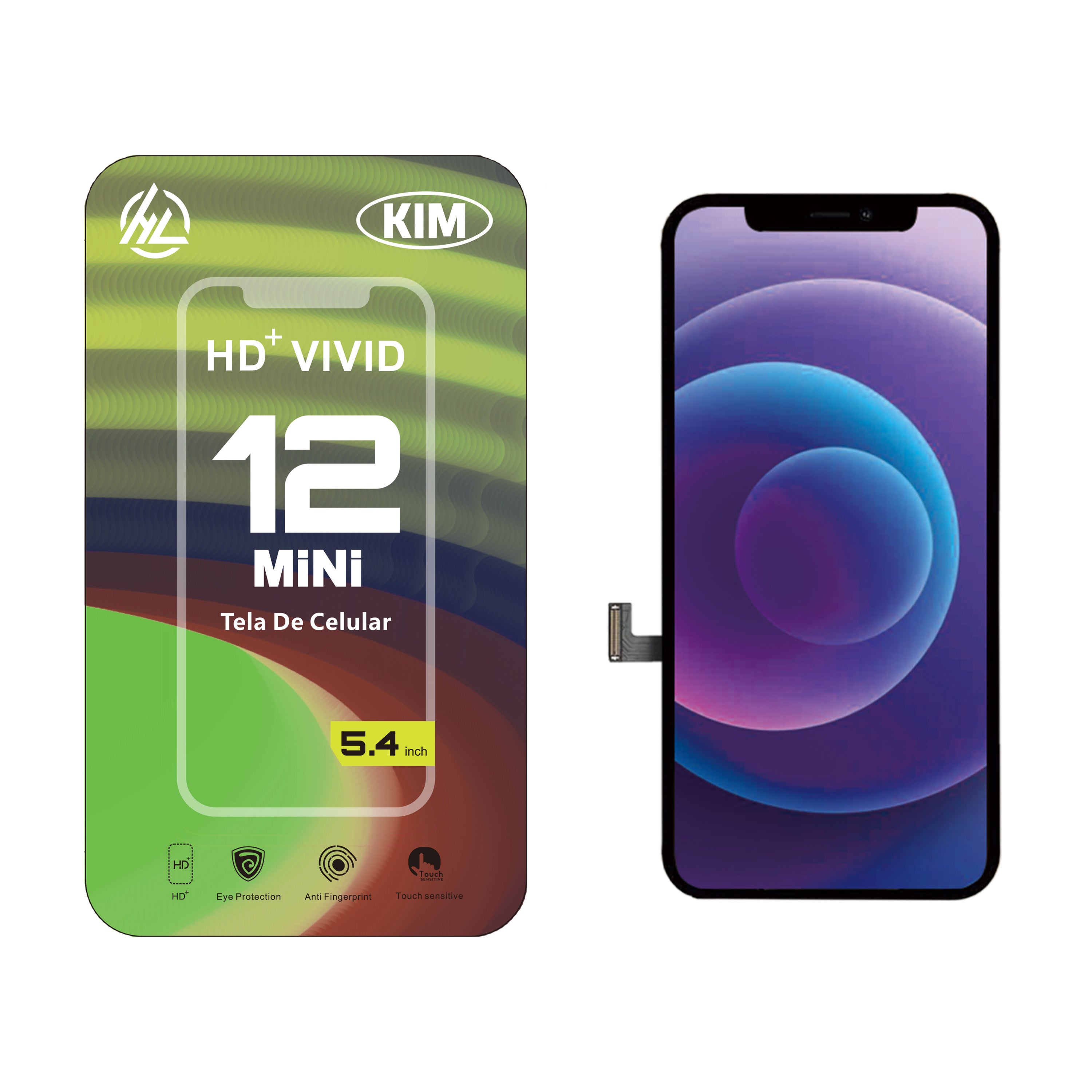 Substituição de tela de telefone HD+ VIVID para iPhone 12 Mini