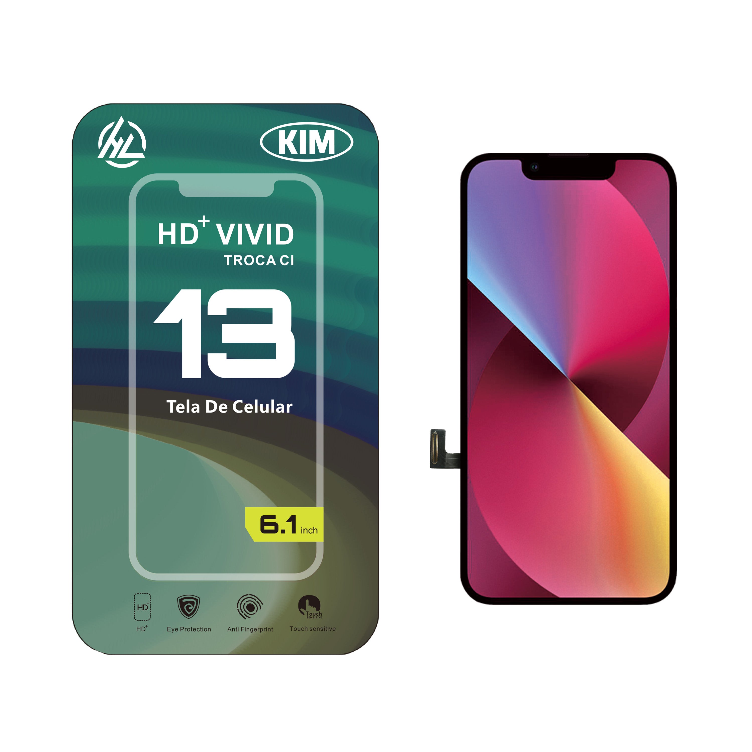 Substituição de tela de telefone HD+ VIVID para iPhone 13