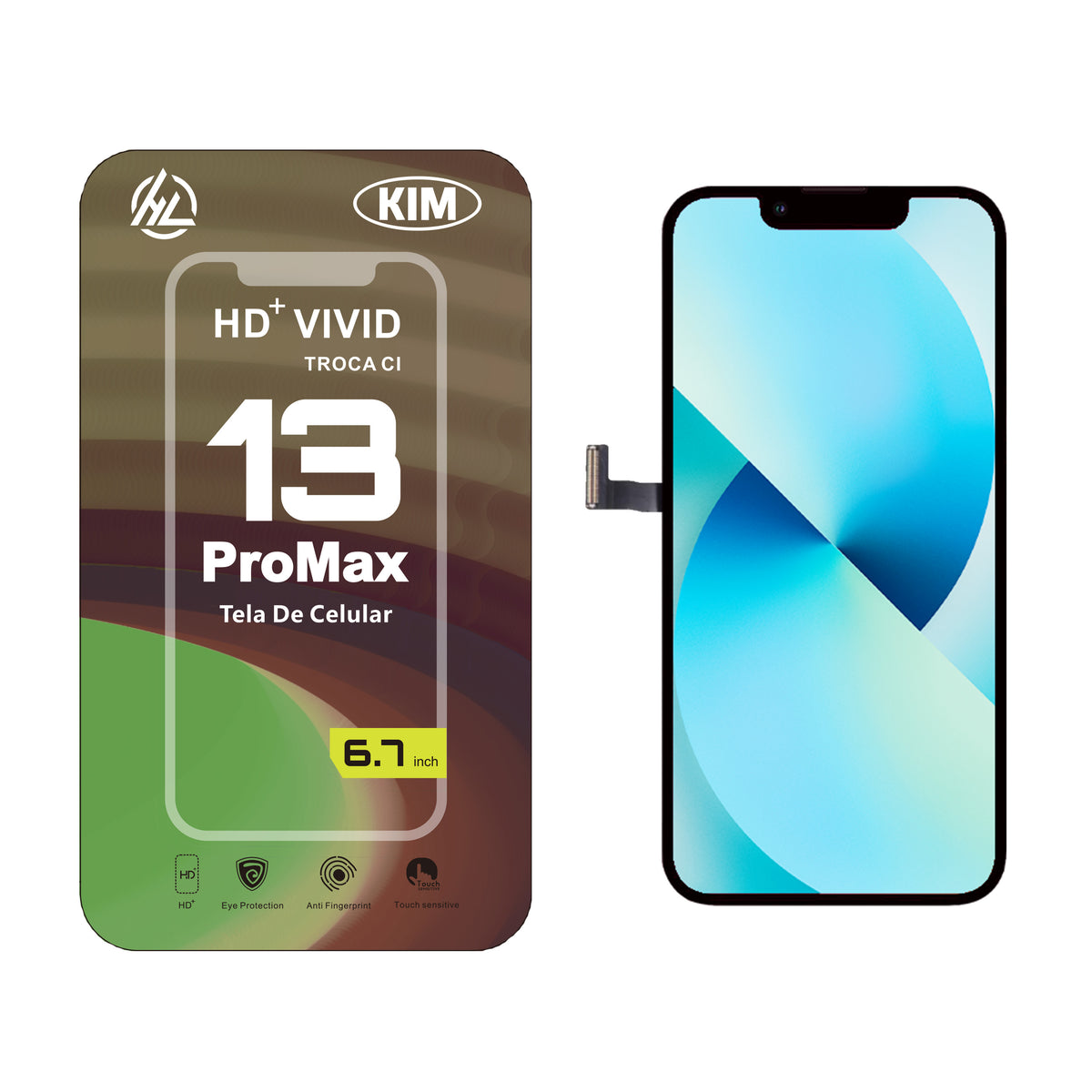 Substituição de tela de telefone HD+ VIVID para iPhone 13 Pro Max