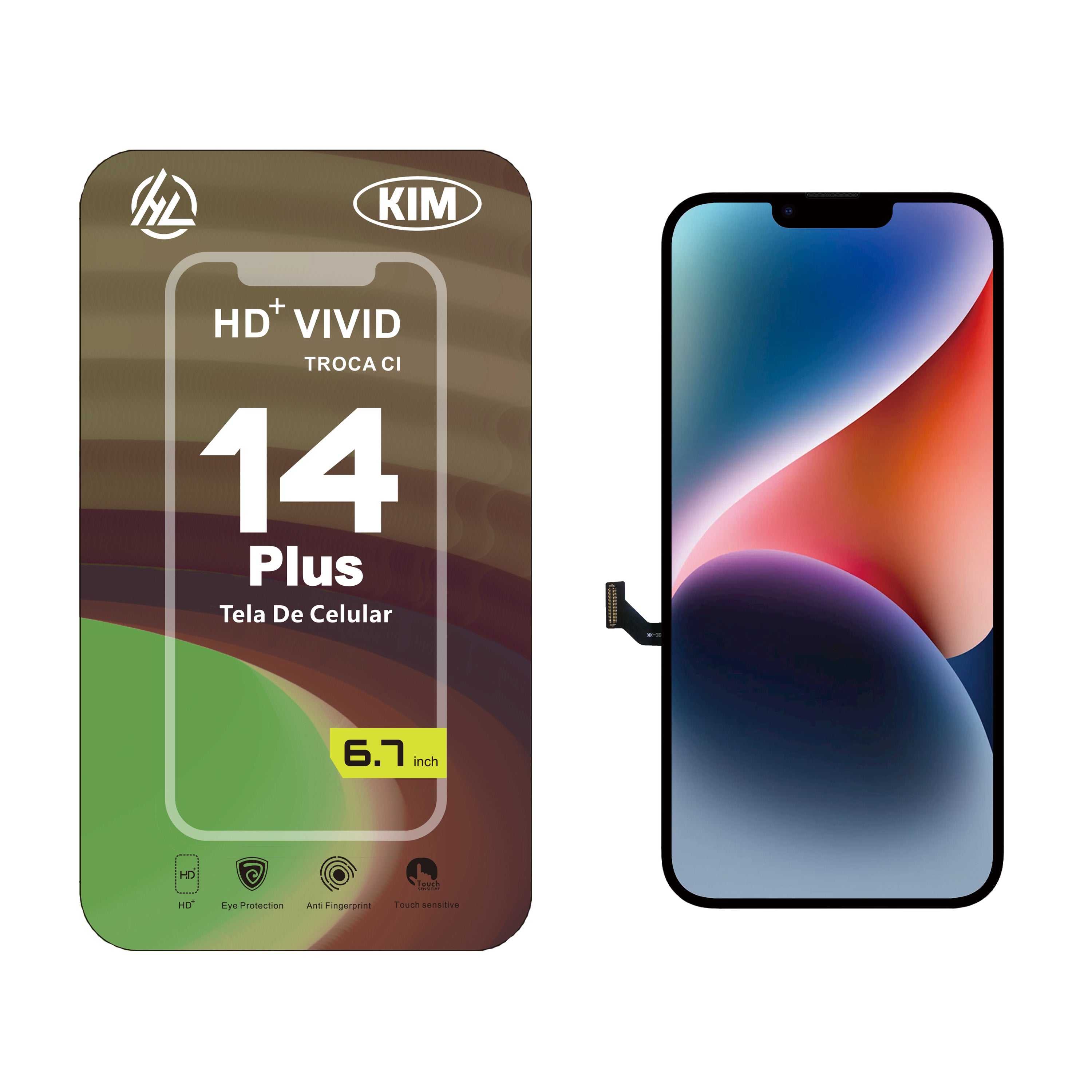 Substituição de tela de telefone HD+ VIVID para iPhone 14 Plus