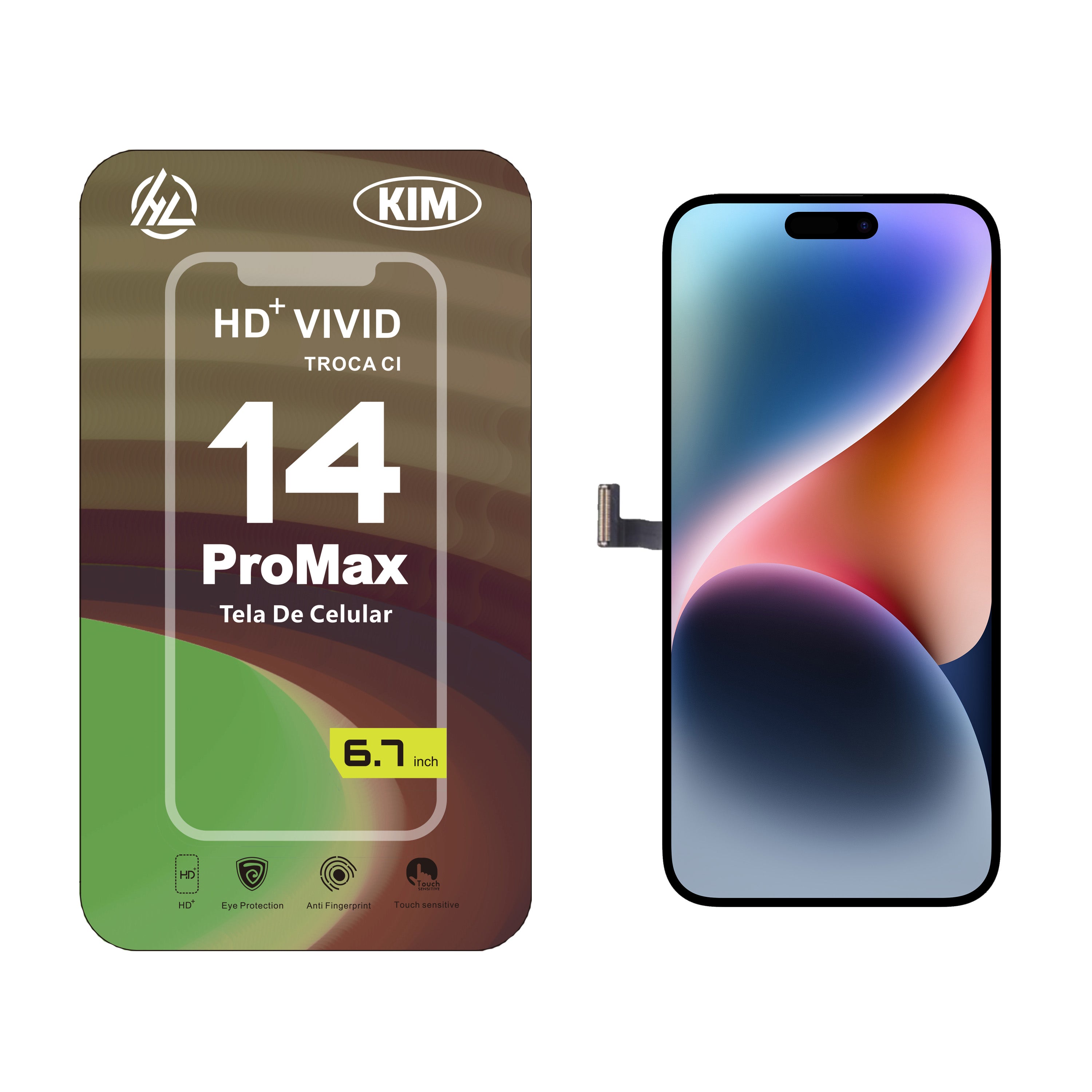 Substituição de tela de telefone HD+ VIVID para iPhone 14 Pro Max