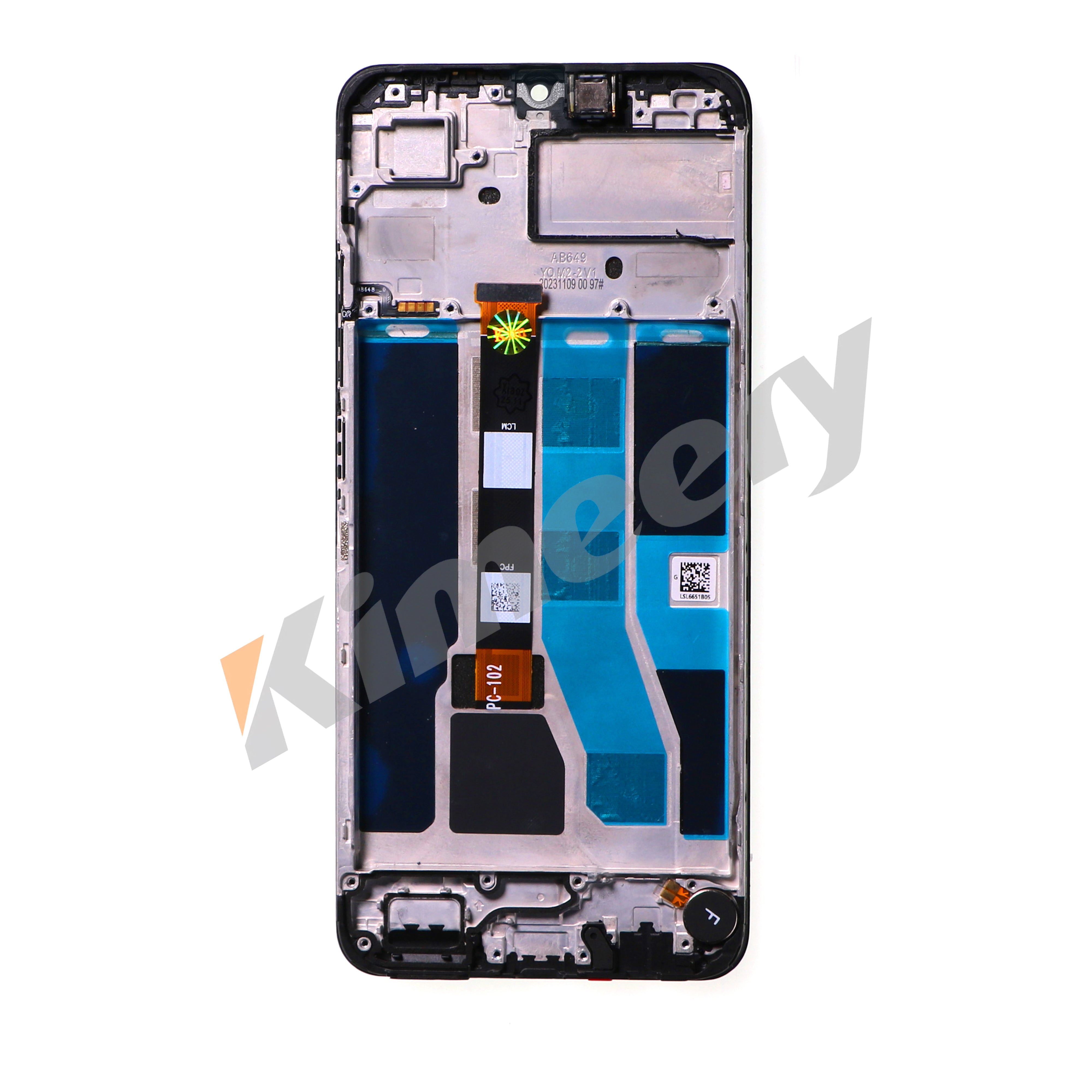 Tela LCD com moldura e peças compatíveis com Realme C53