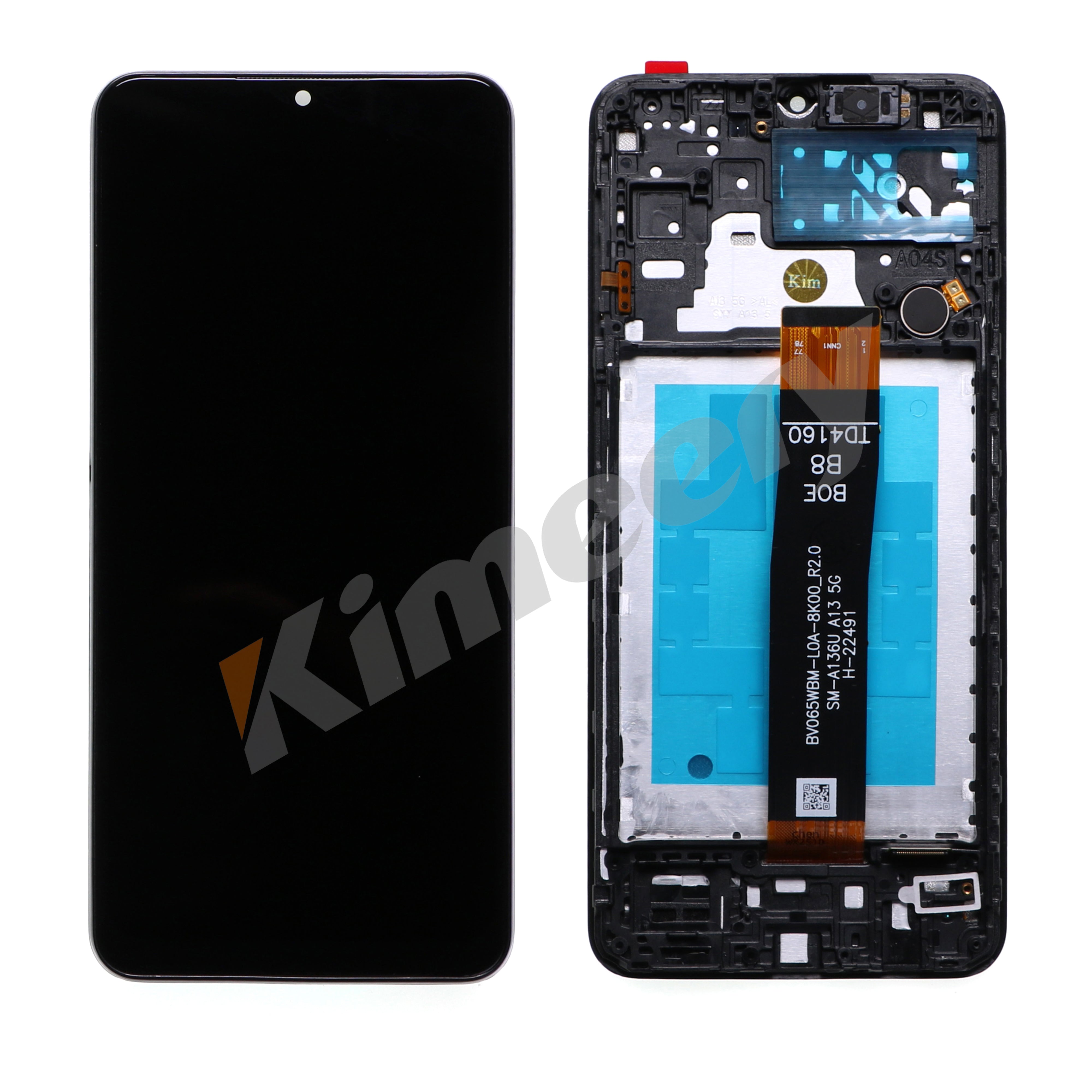 Conjunto de tela LCD com moldura e peças compatíveis com Samsung Galaxy A13 5G A136