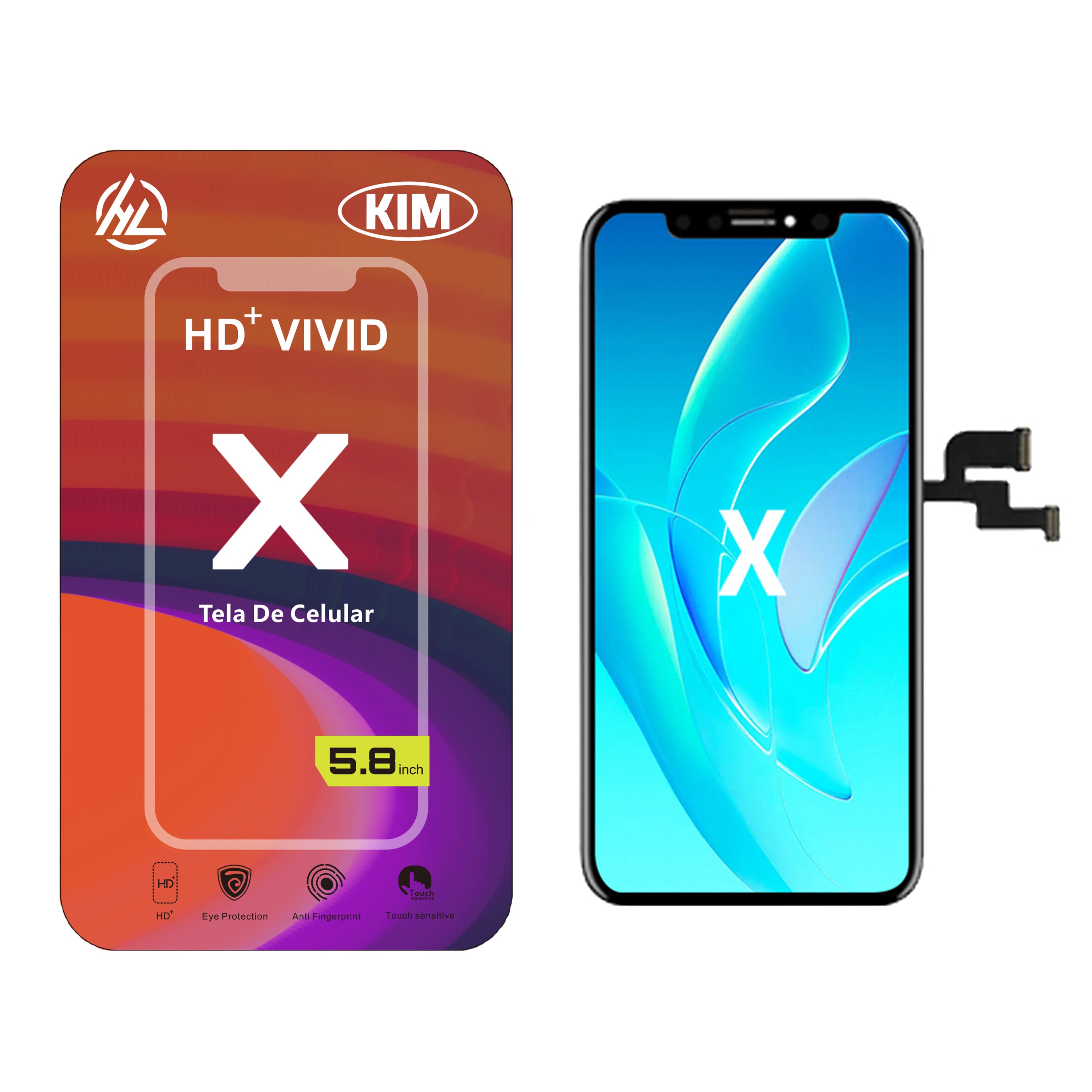 Substituição de tela de telefone HD+ VIVID para iPhone X
