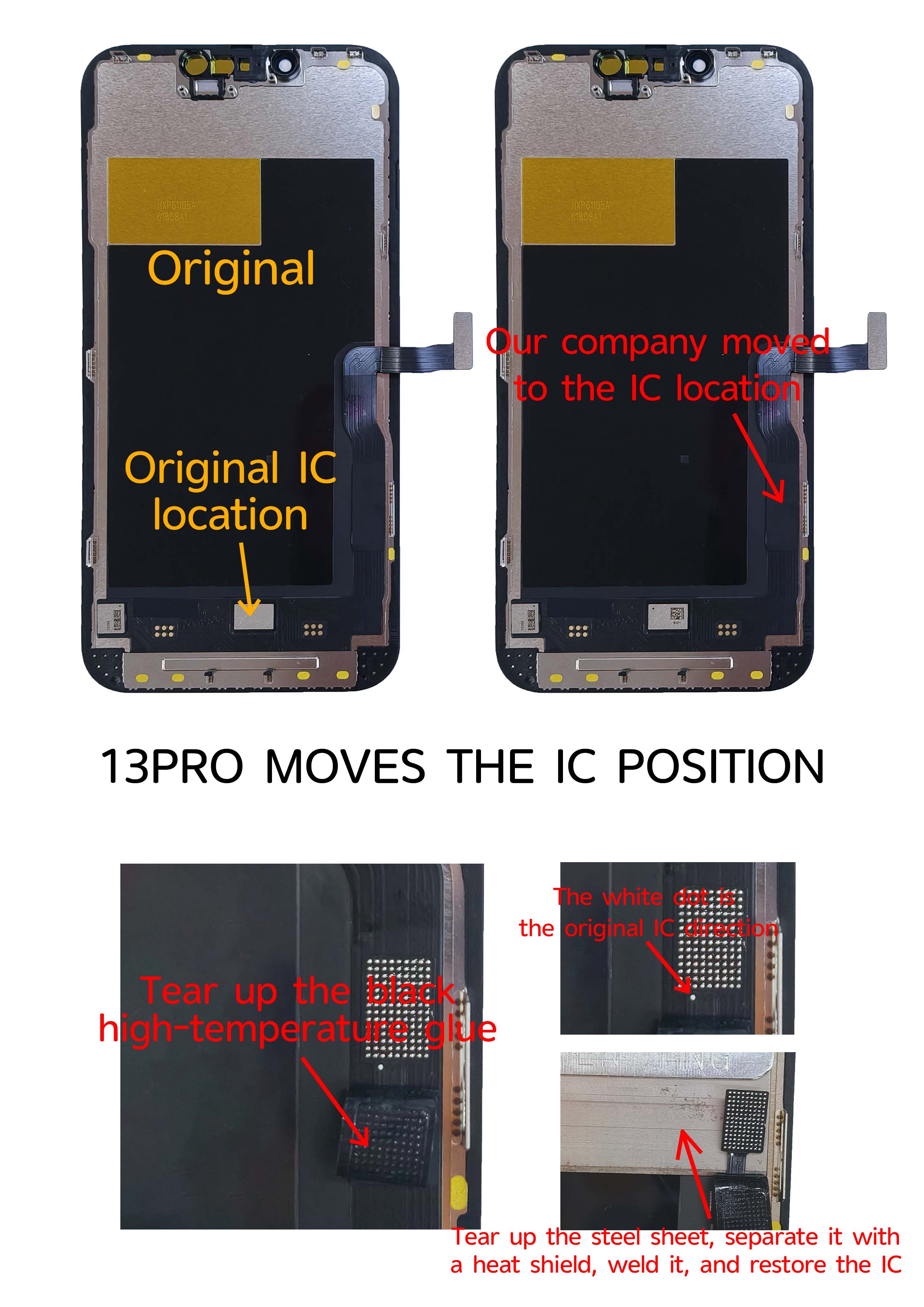 Reemplazo de pantalla táctil LCD OLED suave para iPhone 13 Pro Max