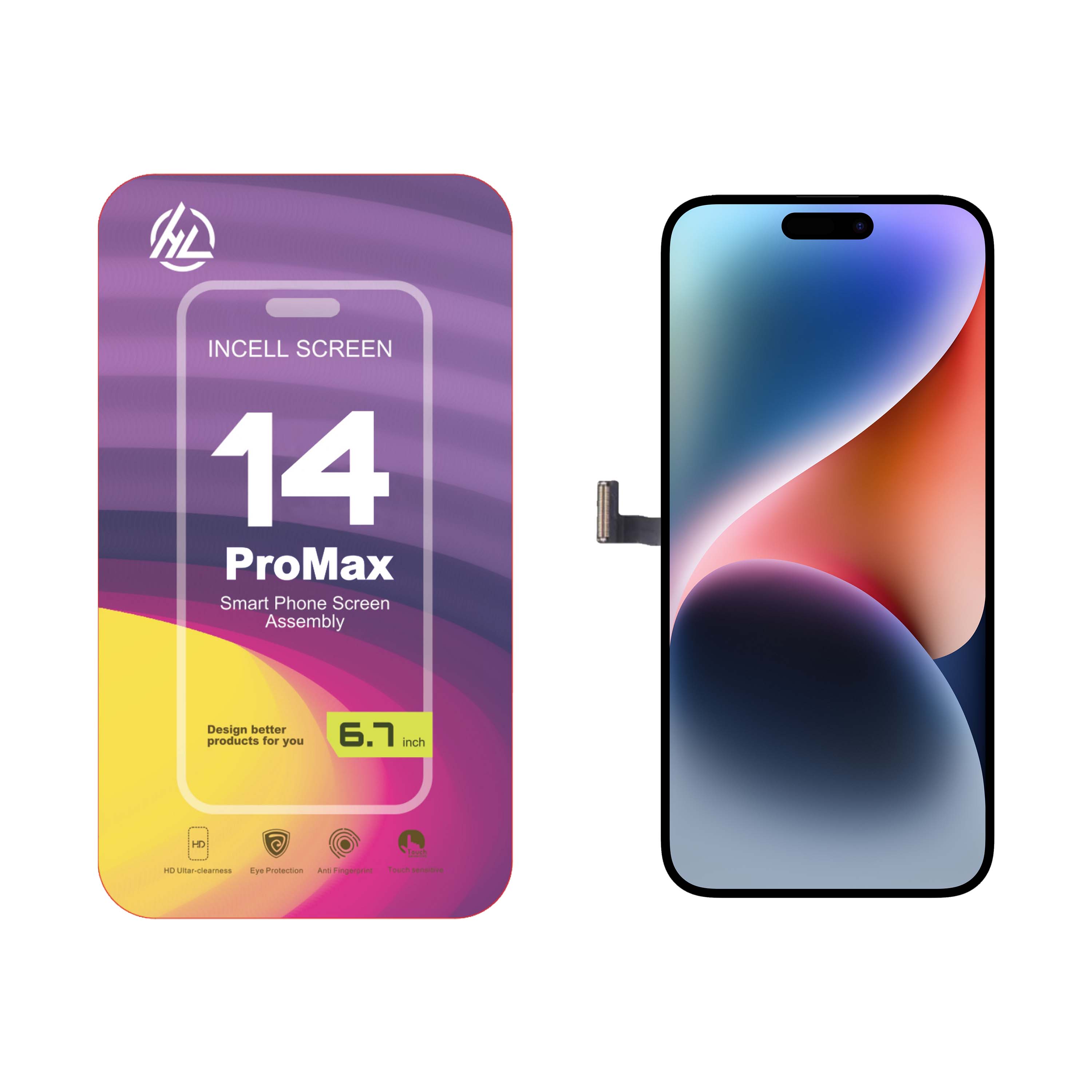 Substituição de tela de telefone HD+ VIVID para iPhone 14 Pro Max